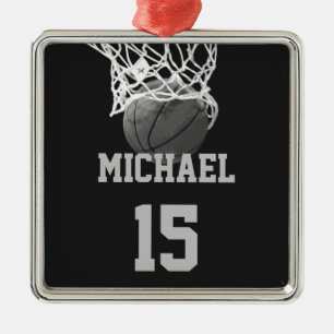 Basketball Your Name Metal Tree Decoration