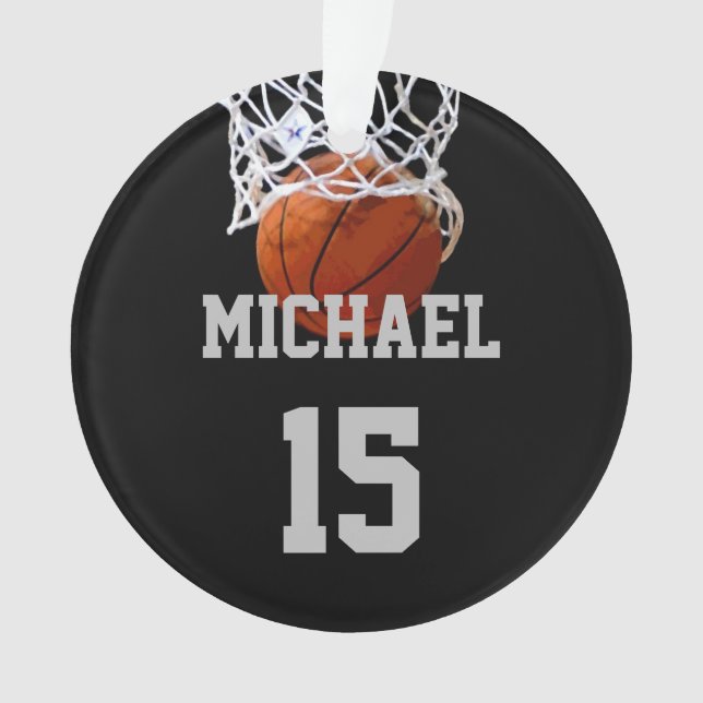 Basketball Your Name Ornament (Front)