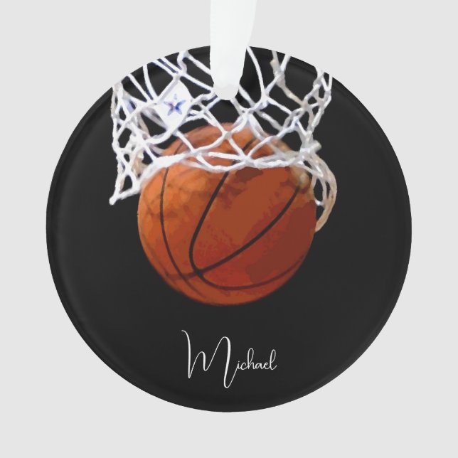 Basketball Your Name Ornament (Front)
