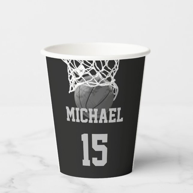 Basketball Your Name Paper Cups (Front)