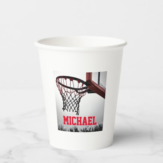 Basketball Your Name Paper Cups (Front)