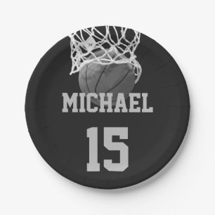 Basketball Your Name Paper Plate