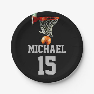 Basketball Your Name Paper Plate