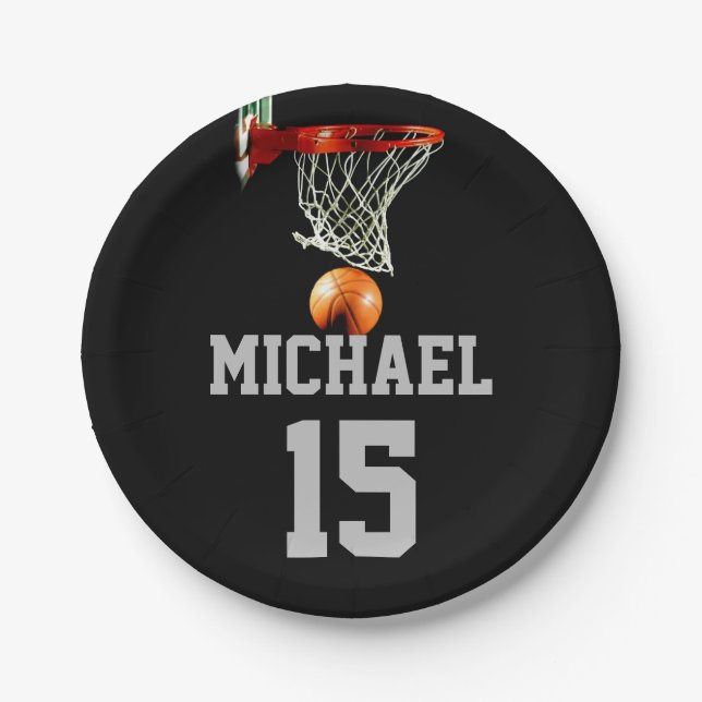 Basketball Your Name Paper Plate (Front)