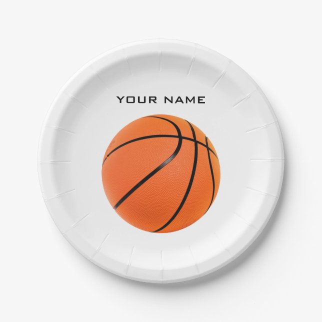 Basketball Your Name Paper Plate (Front)