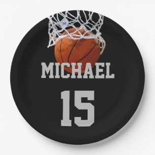 Basketball Your Name Paper Plate