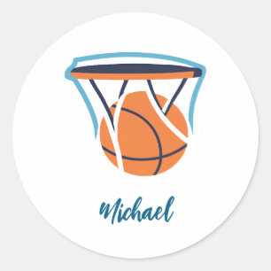 Basketball Your Name Personal Classic Round Sticker