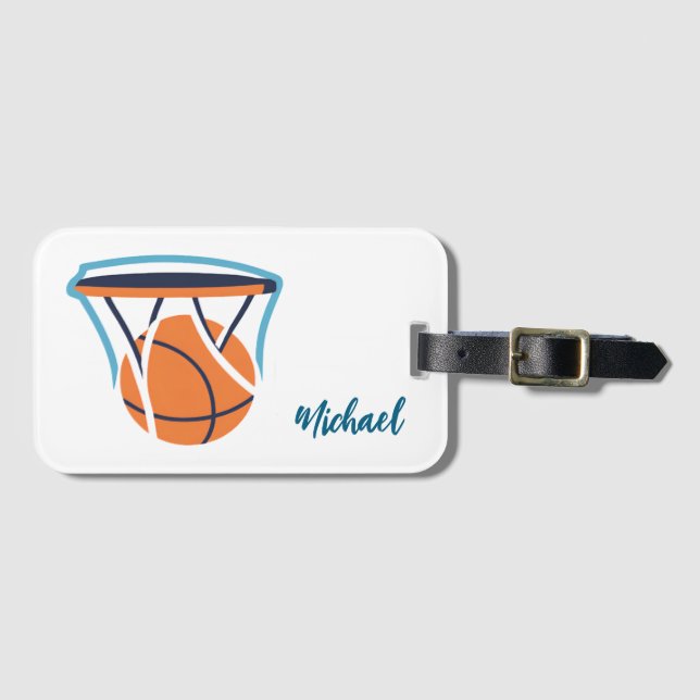 Basketball Your Name Personal  Luggage Tag (Front Horizontal)