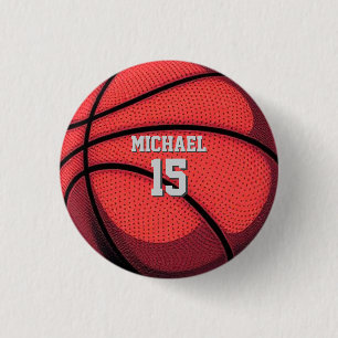 Basketball Your Name Pop Art 3 Cm Round Badge