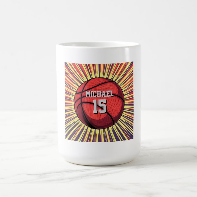Basketball Your Name Pop Art Coffee Mug (Center)