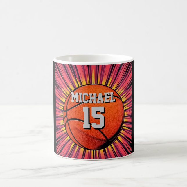 Basketball Your Name Pop Art Coffee Mug (Center)