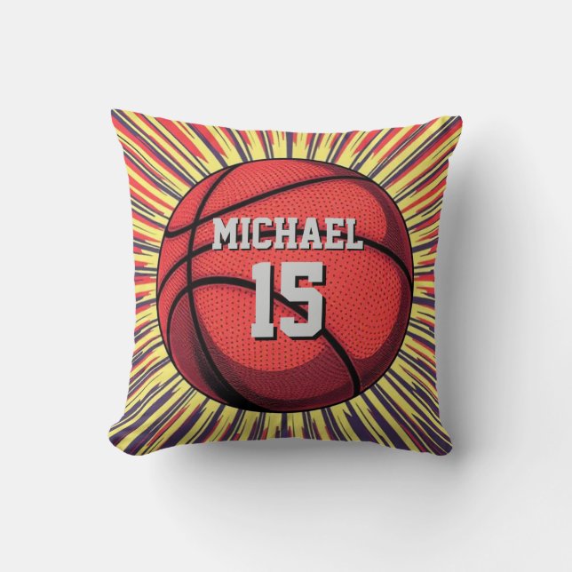 Basketball Your Name Pop Art Cushion (Front)