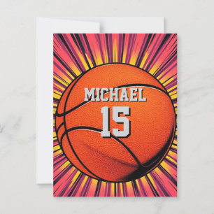 Basketball Your Name Pop Art Postcard