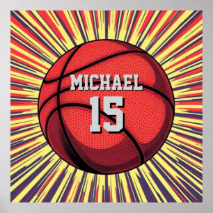 Basketball Your Name Pop Art Poster