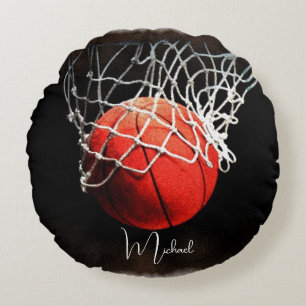 Basketball Your Name Round Cushion