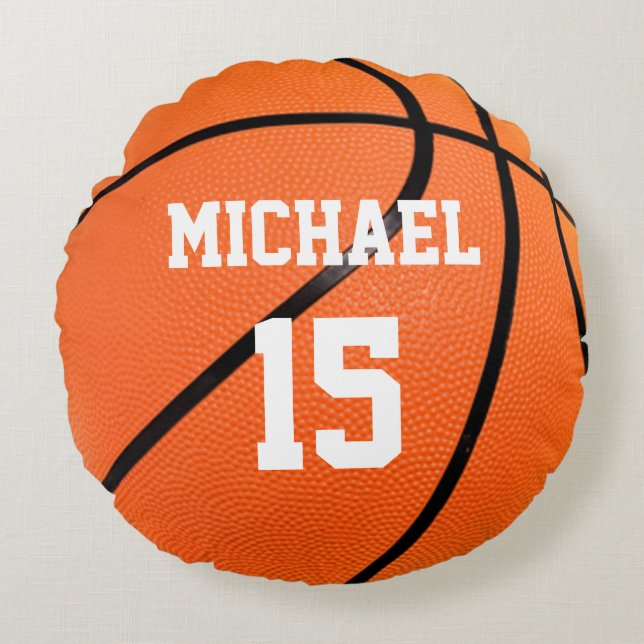 Basketball Your Name Round Cushion (Front)