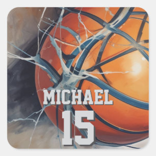 Basketball Your Name Square Sticker