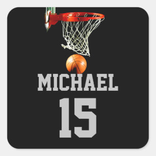 Basketball Your Name Square Sticker