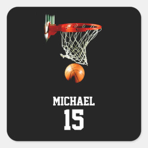 Basketball Your Name Square Sticker