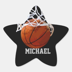 Basketball Your Name Star Sticker