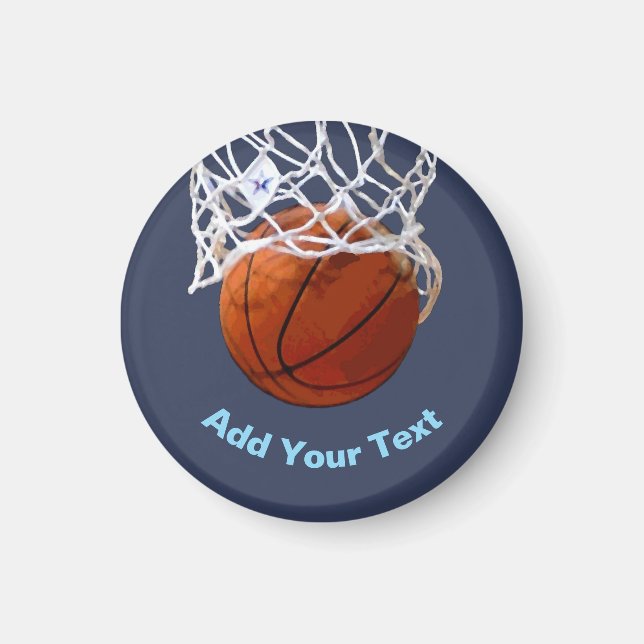 Basketball Your Name Text Message Slogan Custom Magnet (Front)
