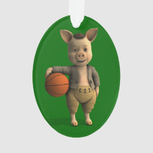 Basketballer Piglet Ornament