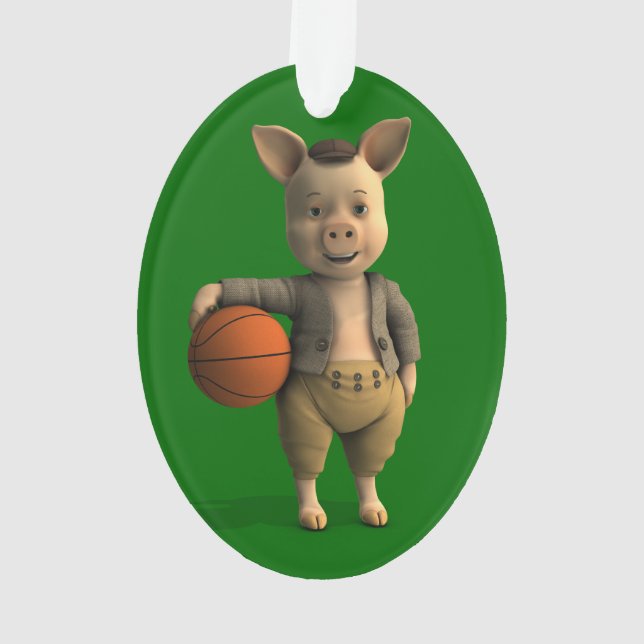 Basketballer Piglet Ornament (Back)