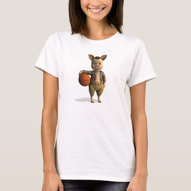 Basketballer Piglet T-Shirt (Front)