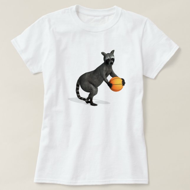 Basketballer Racoon T-Shirt (Design Front)