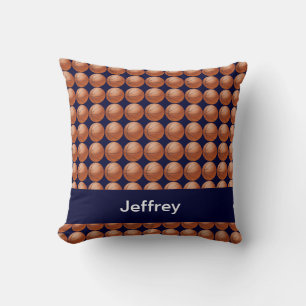Basketballs, 16" Square Pillow, Blue Personalised Cushion