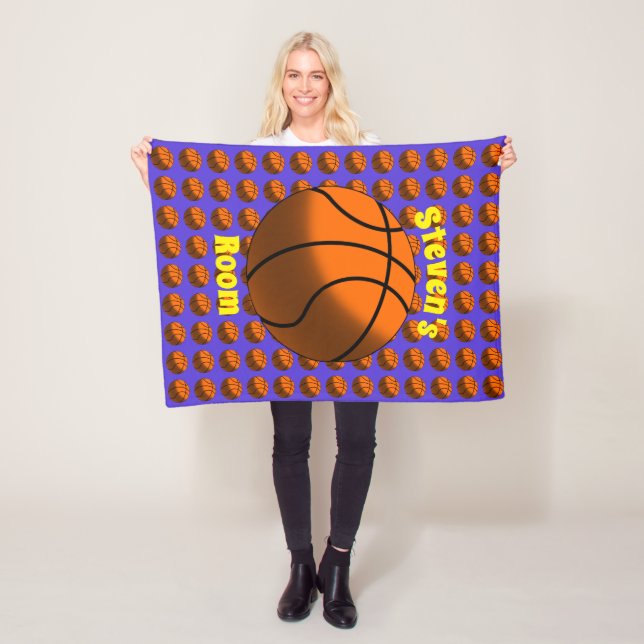 Basketballs Fleece Blanket (In Situ)