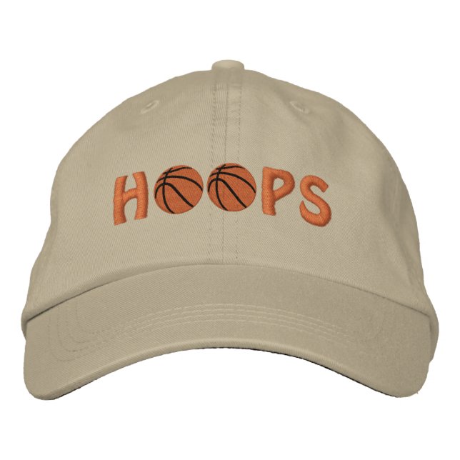 Basketballs Hoops Embroidered Cap (Front)