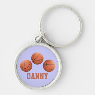 Basketballs in the Air Personalised Key Ring