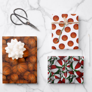 basketballs pattern Christmas or any occasion Wrapping Paper Sheet