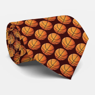 Basketballs Pattern Sports Gift Tie
