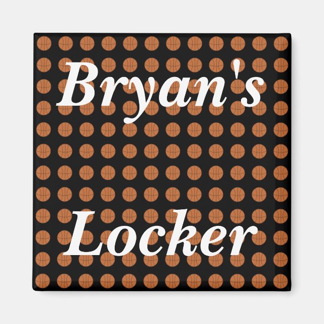 Basketballs Personalised Locker Magnet (Front)