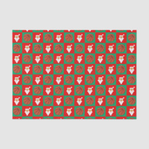 Basketballs & Santa Basketball Fan Christmas Gift Tissue Paper