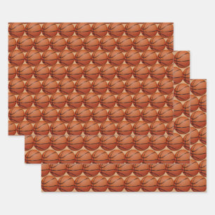 Basketballs Sport Design Wrapping Paper Sets