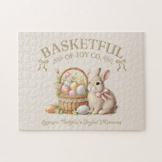 Basketful of Joy Easter Bunny with Eggs – Vintage  Jigsaw Puzzle
