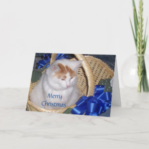 BASKETFUL OF PURRRRFECT CHRISTMAS WISHES HOLIDAY CARD