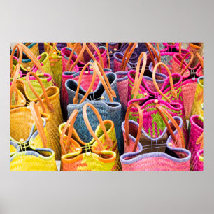 Baskets At A Street Market Poster