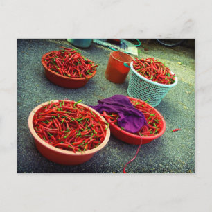 Baskets full of Chilli, Waegwan, South Korea Postcard
