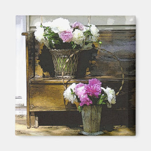 Baskets of Peonies Magnets