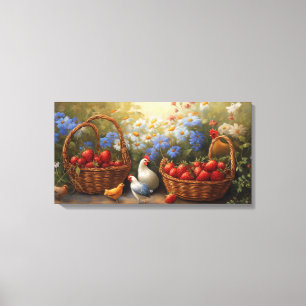 Baskets of Strawberries Canvas Print