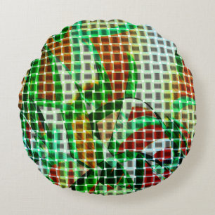 Baskets style upon green curved tapes round cushion