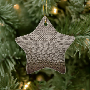 Basketweave Patchwork Knit by Shirley Taylor Ceramic Tree Decoration