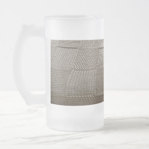 Basketweave Patchwork Knit by Shirley Taylor Frosted Glass Beer Mug