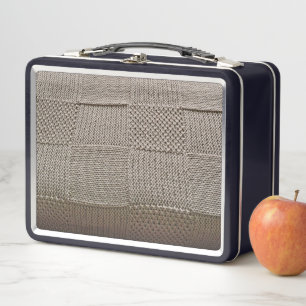 Basketweave Patchwork Knit by Shirley Taylor Metal Lunch Box