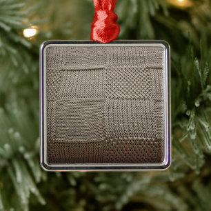 Basketweave Patchwork Knit by Shirley Taylor Metal Tree Decoration