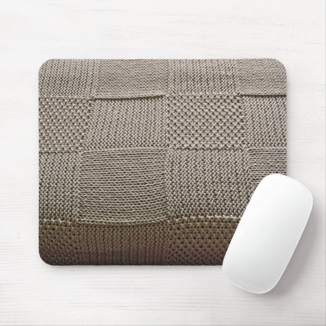 Basketweave Patchwork Knit by Shirley Taylor Mouse Mat (With Mouse)